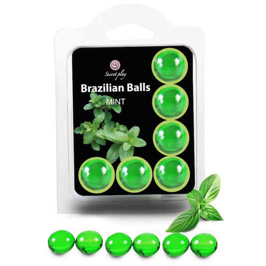 SECRETPLAY Conjunto 6 Bolas Brasileiras Menta, detalhes do produto para prazer sensorial.