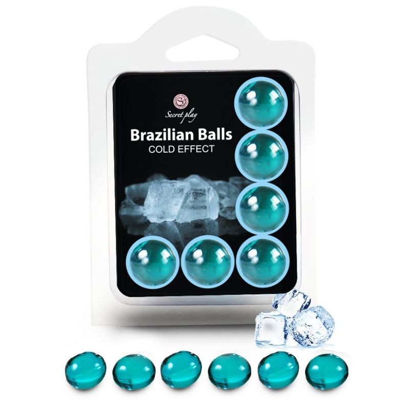 SECRETPLAY Conjunto 6 Bolas Brasileiras Efeito Frio na embalagem.