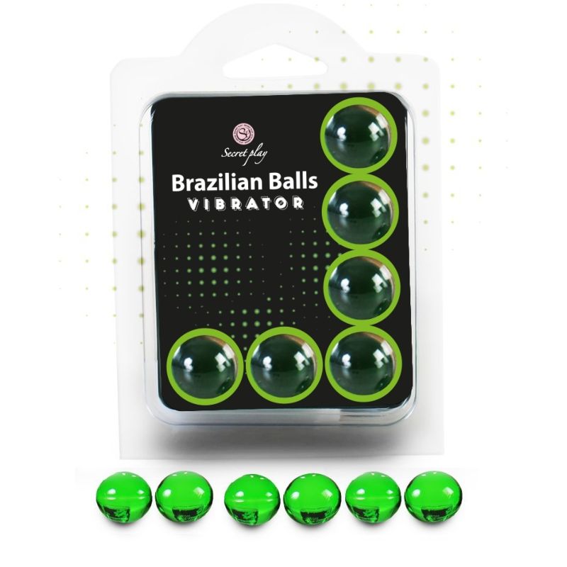 Conjunto 6 Bolas Brasileiras SECRETPLAY dissolventes com sensação vibratória suave e lubrificação.