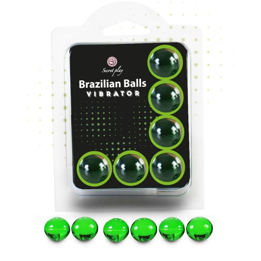 Conjunto 6 Bolas Brasileiras SECRETPLAY dissolventes com sensação vibratória suave e lubrificação.