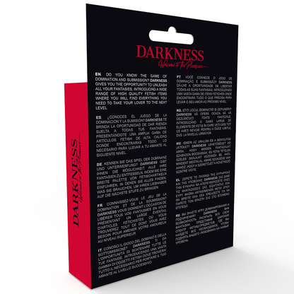 Arnês DARKNESS em couro PU com furo para vibrador, tamanho único e ajustável.