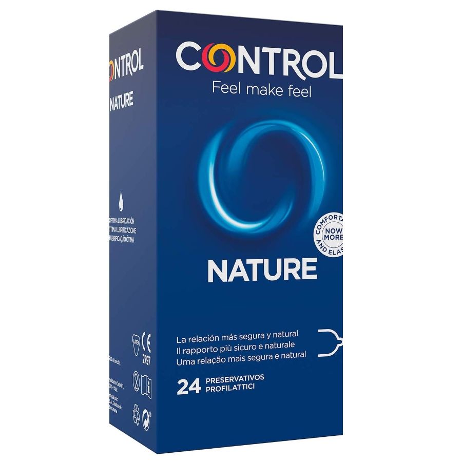 Preservativos Control Adapta Nature de látex, embalagem com 24 unidades, para segurança e conforto natural