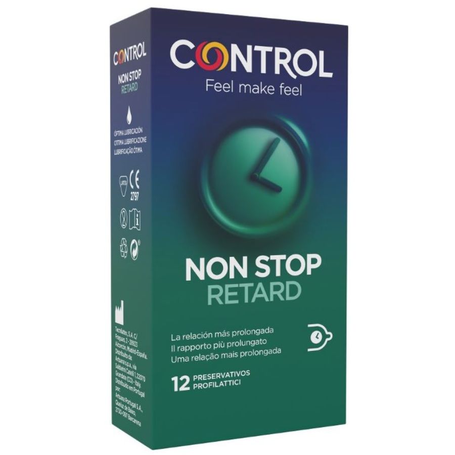 Embalagem de Preservativos CONTROL Non Stop Retardantes 12 Unidades.