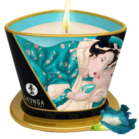 Vela de massagem SHUNGA Island Blossoms 170ml para momentos de intimidade e relaxamento.