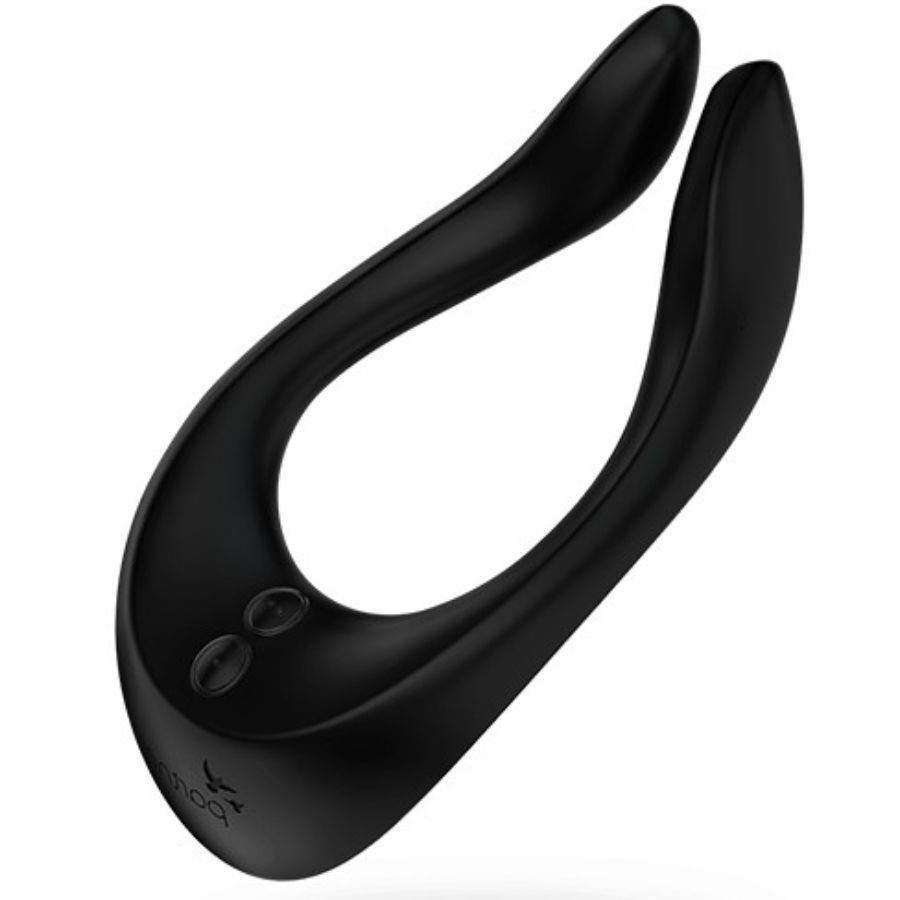 Satisfyer Parceiro Multifun 2 vibrador multifuncional preto, com design ergonómico e flexível para prazer a dois ou solo.