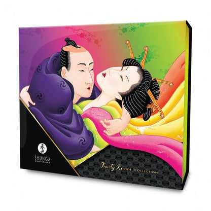 Kit Coleção Fruity Kisses SHUNGA com óleo de massagem, óleo de aquecimento e lubrificante.