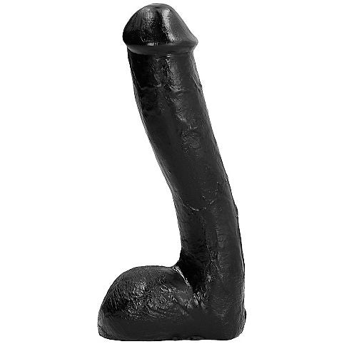 Close-up do Pénis Realista Anal ALL BLACK 23 CM, mostrando sua textura ondulada e cor preta.