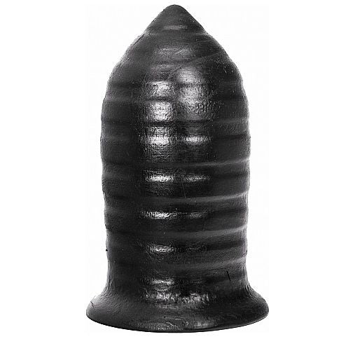 Plug Anal ALL BLACK Nervurado de 16 cm para estimulação anal intensa.