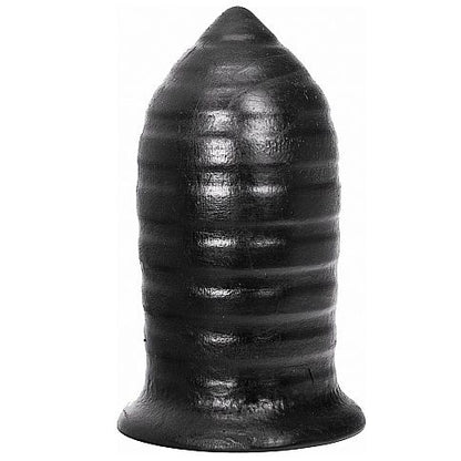 Plug Anal ALL BLACK Nervurado de 16 cm para estimulação anal intensa.