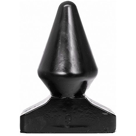Close-up do Plug Anal ALL BLACK Cónico Grande de 18,5 cm, mostrando o seu formato ergonómico e material liso.
