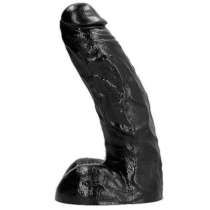 All Black Vibrador Realista 25.5 CM para prazer anal e vaginal, mostrando sua textura e design elegante.