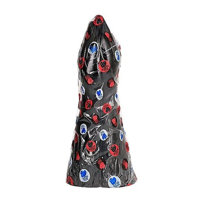 Dildo Fisting ALL BLACK realista de 39 CM em PVC flexível, detalhe da mão e braço.