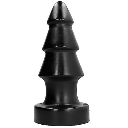 Close-up of the ALL BLACK Plug Anal Enorme Desafio 40 CM, showcasing its unique shape and massive size.