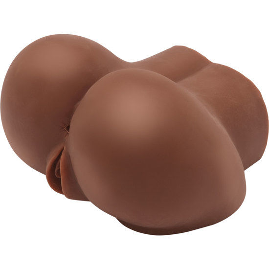 Close-up do Masturbador ACT Hot Honey Rider com Vibrador, mostrando seus orifícios e textura realista.