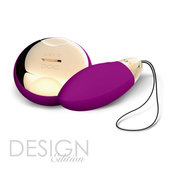 LELO Lyla 2 Insignia Design Deep Rose Massageador Oval, destacando seu design elegante e controle remoto.