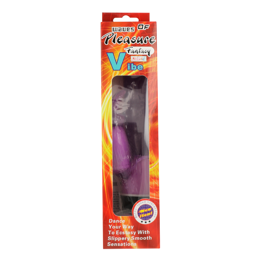 Close-up do Vibrador Rabbit Waves of Pleasure Fantasy BAILE 23cm, destacando o design gelatinoso e o coelho estimulador.
