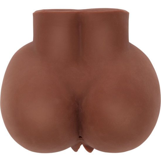 Masturbador realístico ACT Big Ass com vibrador, mostrando detalhes do design anatómico e orifícios duplos.