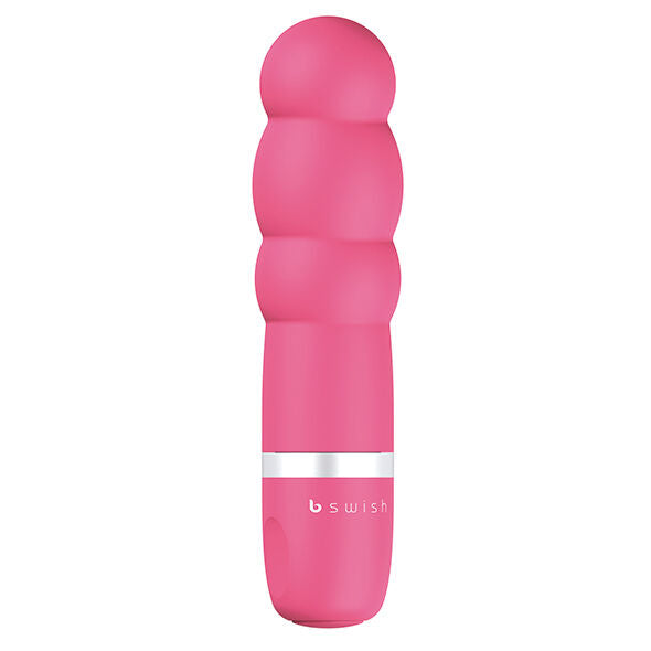 B SWISH Massageador BCUTE Clássico Pérola Rosa, um vibrador de silicone macio e curvo para prazer íntimo.