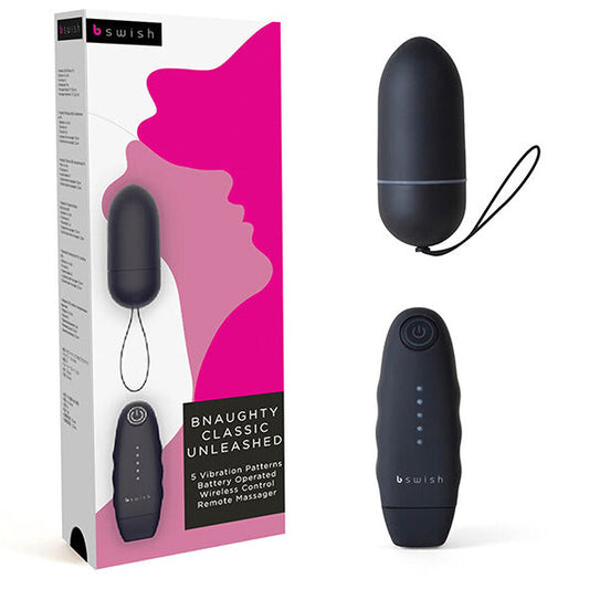 Vibrador Bala B SWISH Bnaughty Classic Preto com Controle Remoto para estimulação erótica.