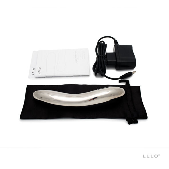 Vibrador LELO Inez de Aço Inoxidável, mostrando seu design elegante e material premium.