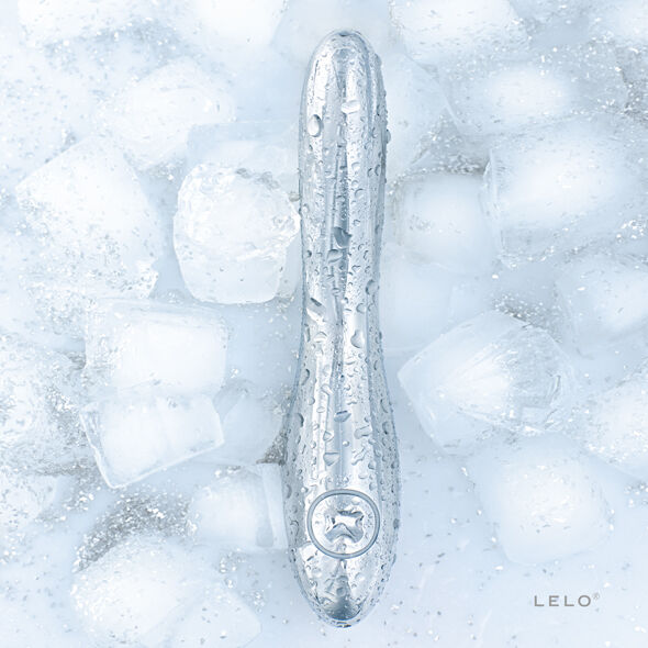 Vibrador LELO Inez de Aço Inoxidável, mostrando seu design elegante e material premium.
