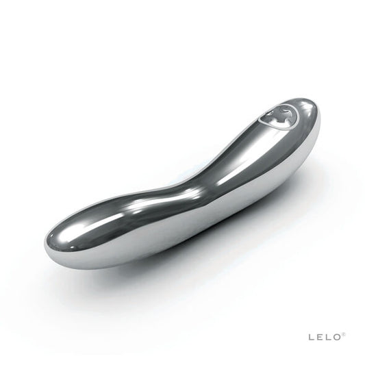 Vibrador LELO Inez de Aço Inoxidável, mostrando seu design elegante e material premium.