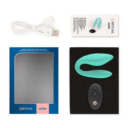 Vibrador para casais RITHUAL Kama Azabache com controle remoto