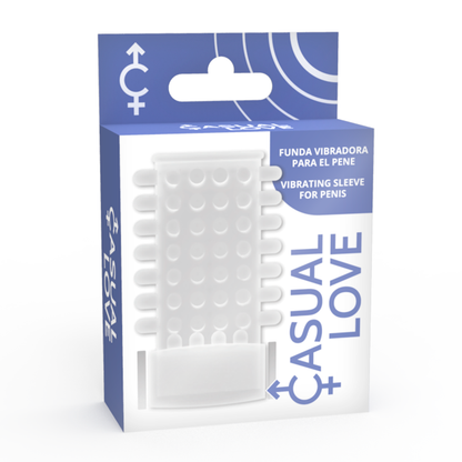Anel Peniano Vibrador Transparente CASUAL LOVE, flexível para ereção e estimulação.