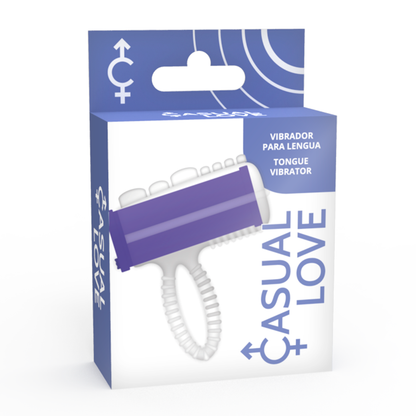 CASUAL LOVE Anel Vibrador para Língua e Dedo Lilac - vista detalhada do produto flexível.