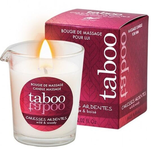 Vela de Massagem RUF Taboo para Ele com aroma de samambaia florestal