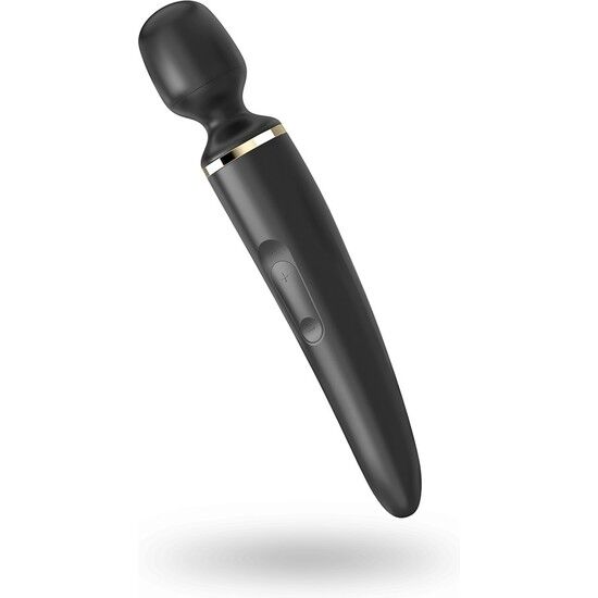 Satisfyer Wand-er Woman XXL Massageador Vibratório Preto, ideal para relaxamento e estimulação corporal intensa.