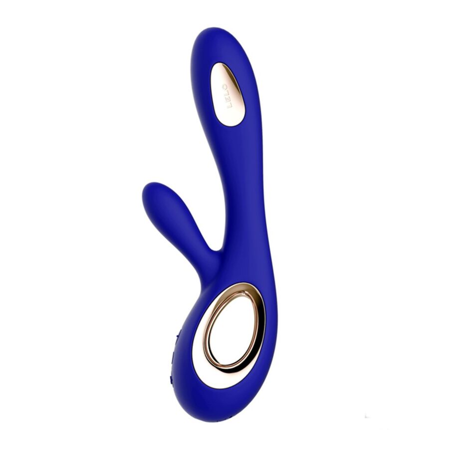 Vibrador Coelho LELO SORAYA WAVE azul com tecnologia WaveMotion™ para estimulação dupla.