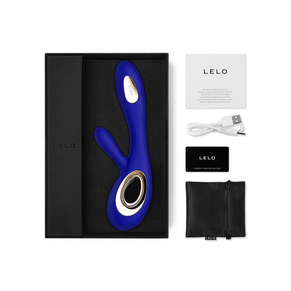 Vibrador Coelho LELO SORAYA WAVE azul com tecnologia WaveMotion™ para estimulação dupla.
