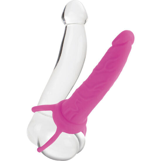 Duplo Penetrador Rosa com Arnês para Testículos