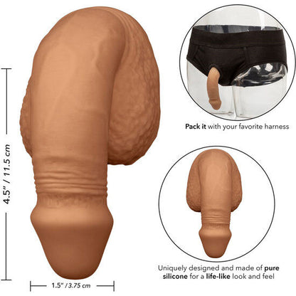 Pênis de Silicone para Embalagem 12.75 cm Caramelo