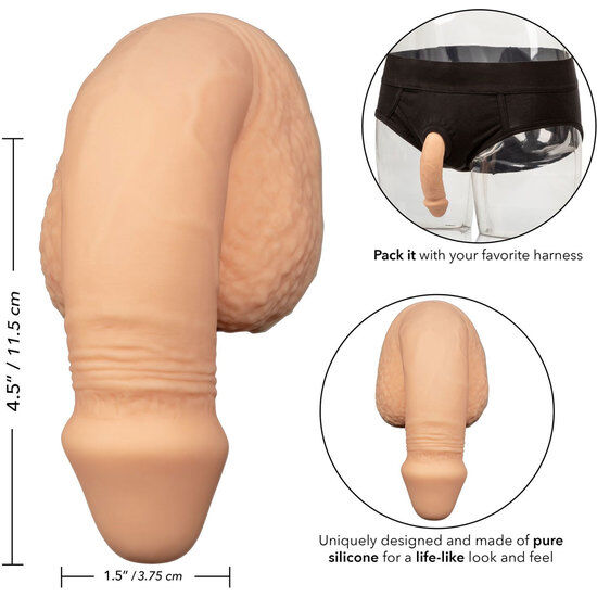 Pénis de Silicone para Packing 10.25 cm Cor Carne