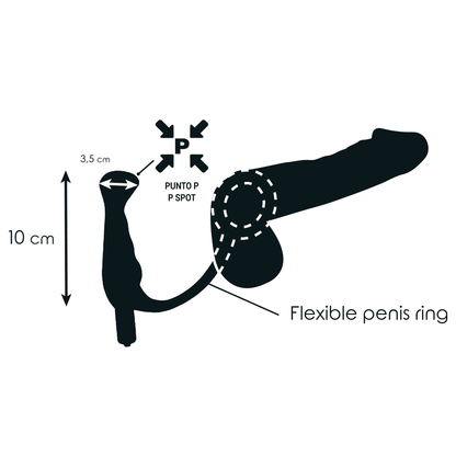Vibrador prostático Addicted Toys de silicone preto, 10 cm de comprimento