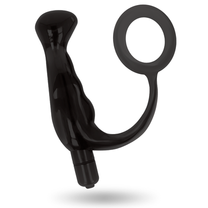Vibrador prostático Addicted Toys de silicone preto, 10 cm de comprimento