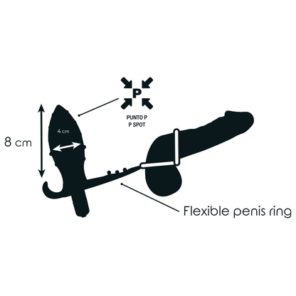 Imagem do Plug Anal Vibratório Addicted Toys com Anel Duplo Preto, destacando o design e material suave.