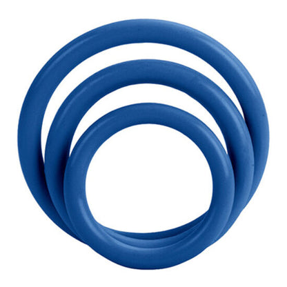 Anéis Penianos Triplos Ajustáveis em Silicone Azul