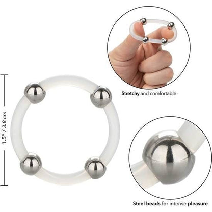 Anel Peniano de Silicone com Contas de Aço