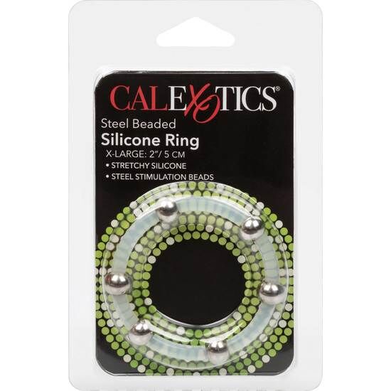 Anel Peniano de Silicone com Contas de Aço XL