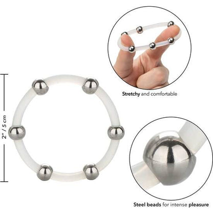 Anel Peniano de Silicone com Contas de Aço XL