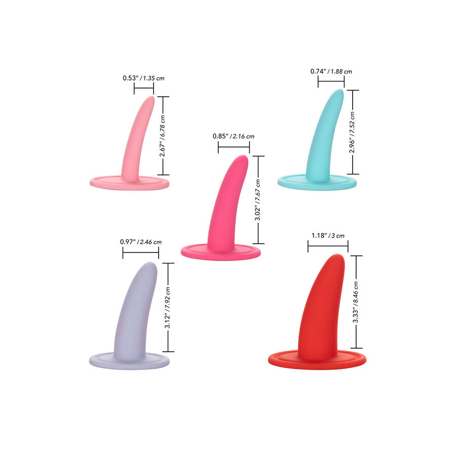 Kit de Dilatadores Vaginais e Anais Multicolor com 5 Peças