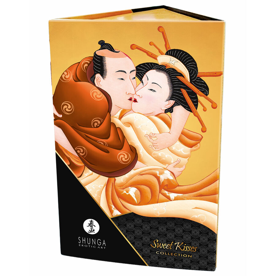 Kit Coleção Beijos Doces Shunga com óleos, tinta corporal e pós comestíveis para prazer sensorial.