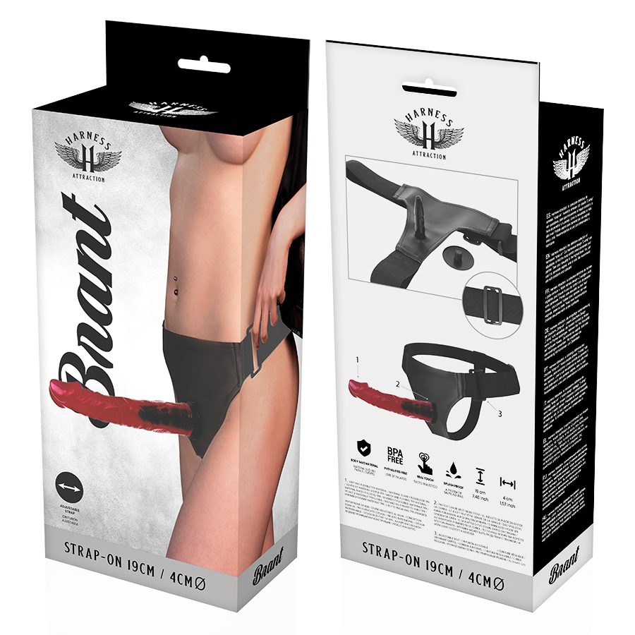 Arnês HARNESS ATTRACTION com dildo realista de 19x4cm e sistema click.