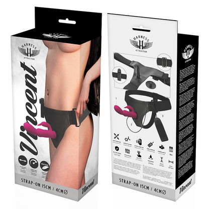 Imagem do Arnês Vibrador Rabbit Vincent da Harness Attraction mostrando detalhes e textura.
