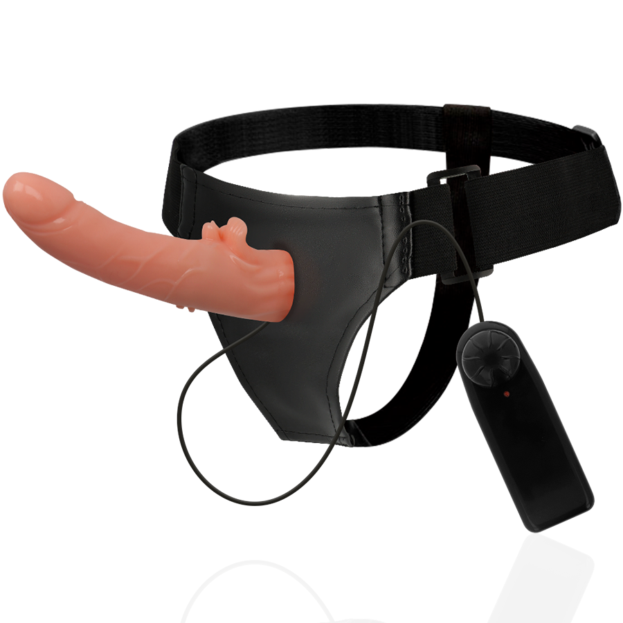 Arnês vibrador HARNESS ATTRACTION com pénis realista, destacando o design e a versatilidade.
