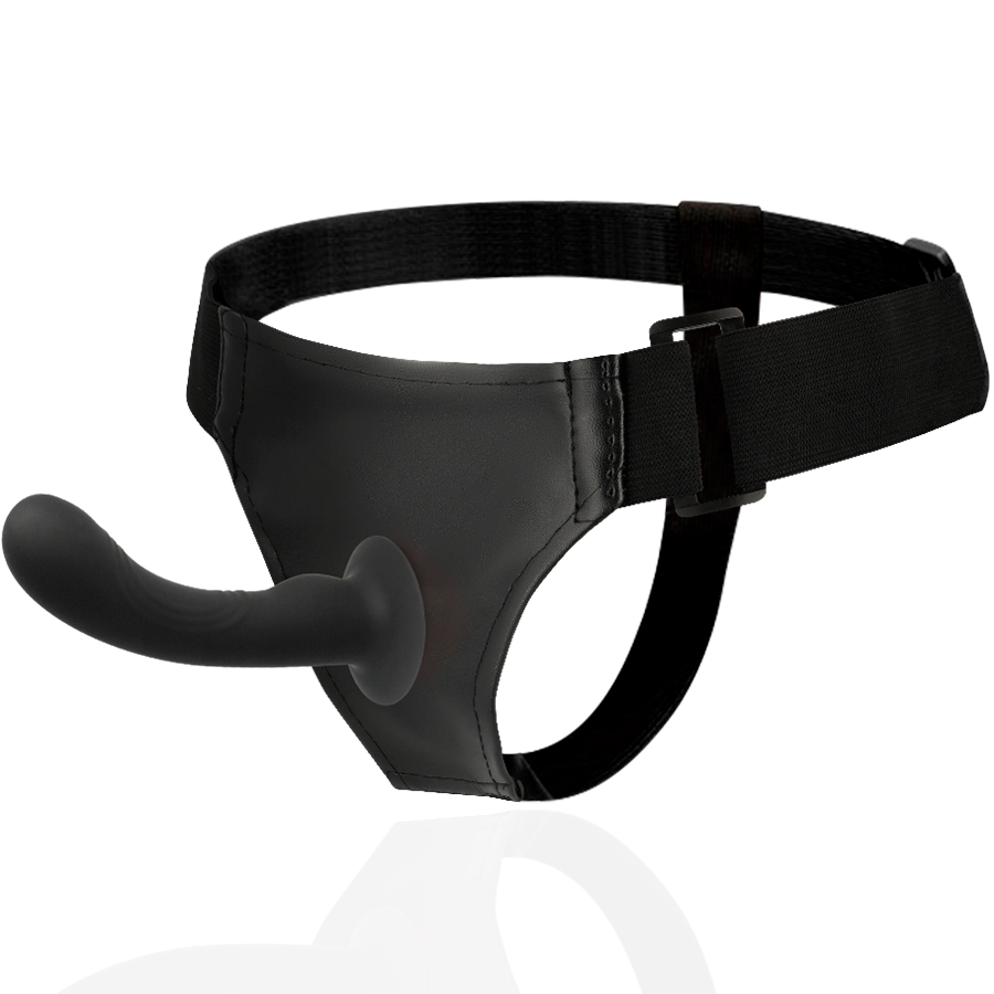 Close-up do Arnês HARNESS ATTRACTION com Dildo para Ponto G e Períneo, mostrando o material macio e o design ajustável.