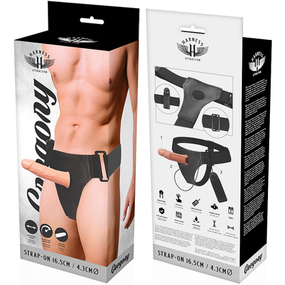 Arnês Oco com Vibrador HARNESS ATTRACTION Gregory 16.5 cm para aumento e prazer.